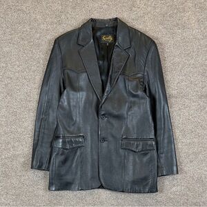 Scully Genuine Leather Black 2-Button Blazer Sport Coat Jacket Men’s 42 Western